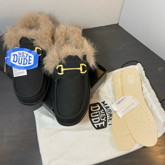 HEYDUDE Wally Slip Loafer Market – Men’s 10 (11.5–12 Woman's size) -Black – NIB - Picture 1 of 9